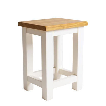 GROF GROFurniture White Set of 2 Side Tables - 2-Tier Sofa Side Tables with Oak Top, Wooden Bedside Tables, for Living Room, Bedroom, Home Office