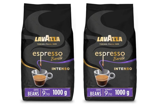 Lavazza Espresso Barista Intenso, Drum Roasted Coffee Beans, Ideal for Espresso Coffee Machines Intensity 9/10, Medium Roasting, 1000g x2
