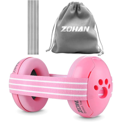 ZOHAN 001 Ear Defenders Baby 3-36 months Earmuffs Noise Cancelling Infant Adjustable Headband for Toddlers Comfort Headphones Against Hearing Damage, Reduction 23dB SNR for Festivals & Travel (Pink)