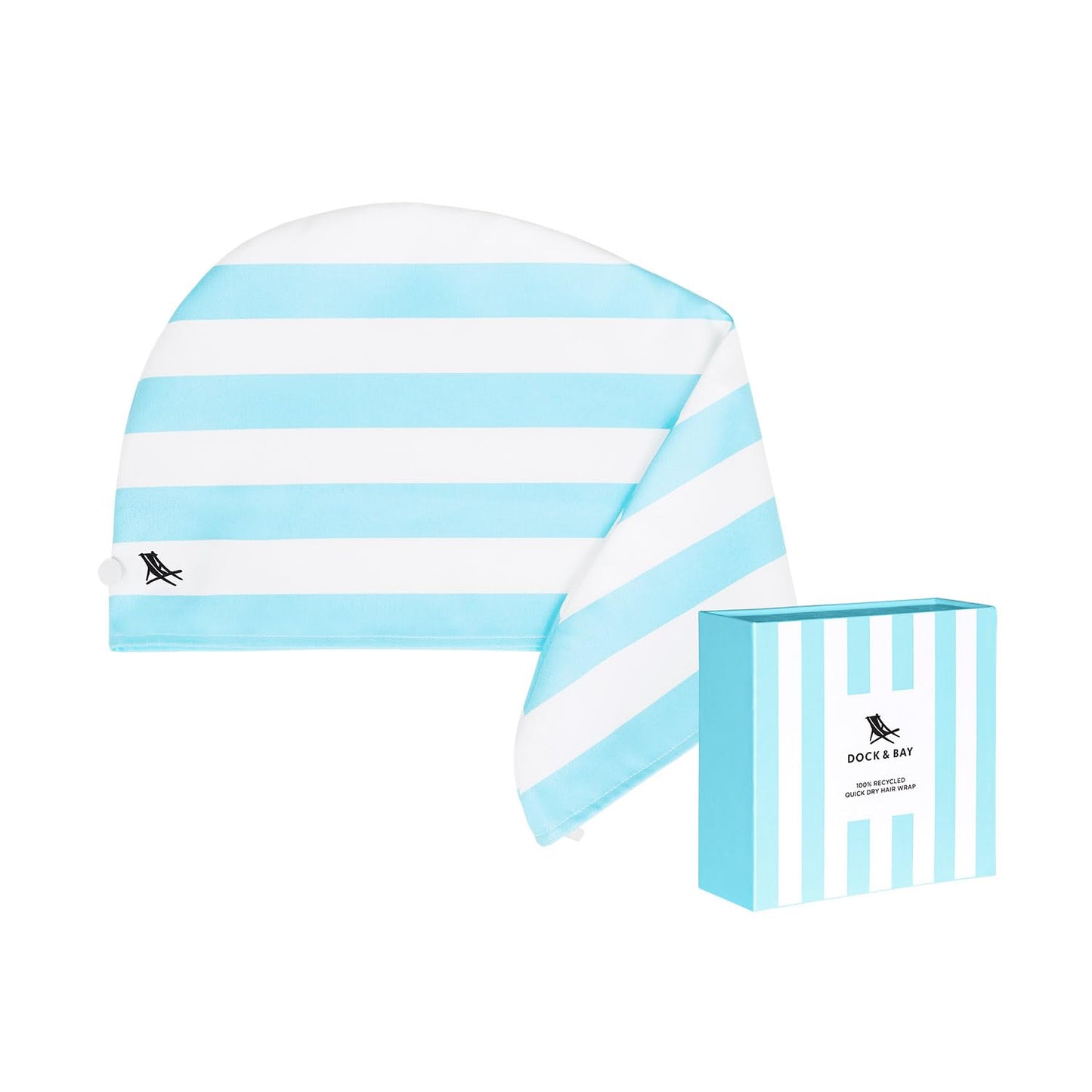 Dock & Bay Turban Hair Towel - For Home & the Beach - Super Absorbent, Quick Dry - Tulum Blue