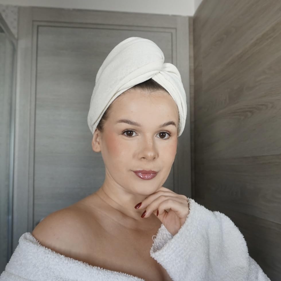 Offtopic 100% Silk Anti Frizz Turban Hair Towel | Does Not Dry and Damage Hair | Gentle Hair Drying | 100% Natural Silk
