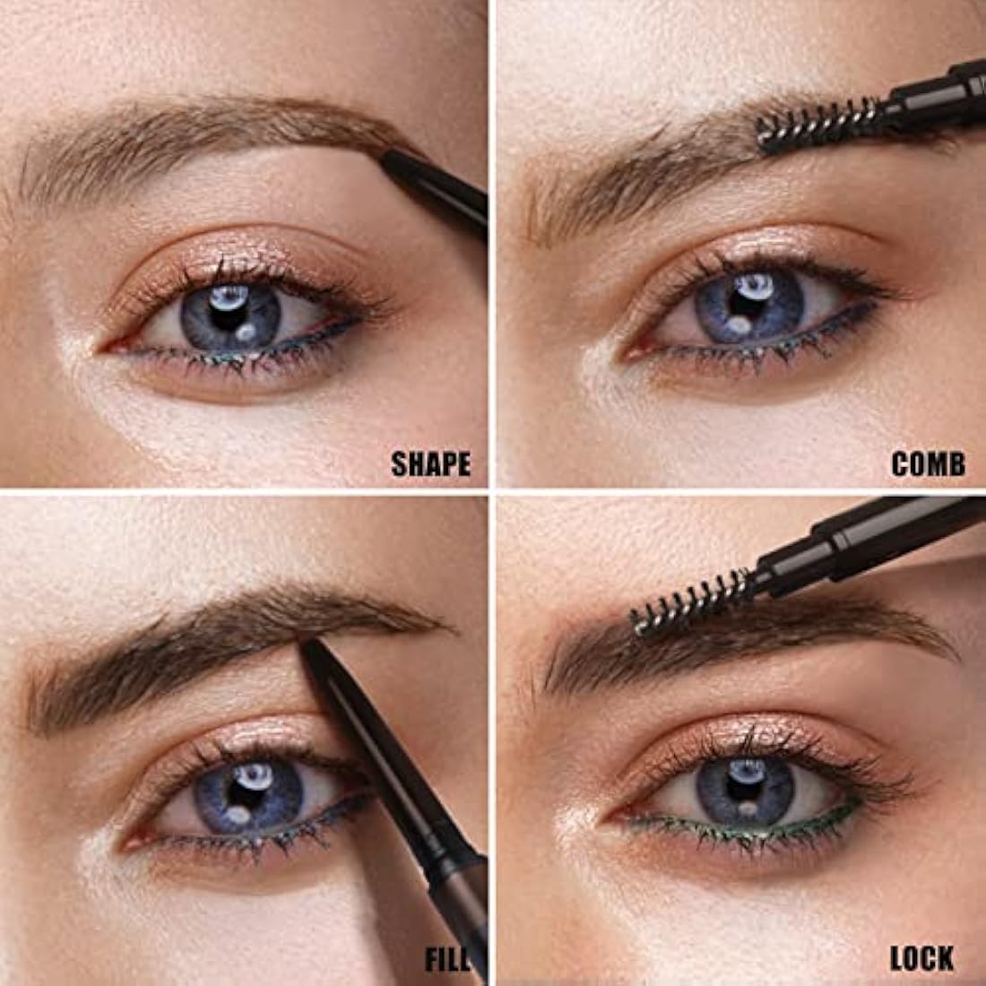 Eyebrow Pencil Natural Look - Black, Long-Lasting, Waterproof, Precise Application - Vegan & Cruelty-Free 0.08g (101#Taupe)