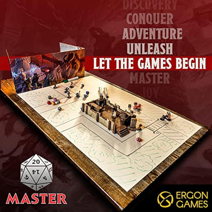 Battle/Game Mat for DnD/D & D Map Dry Erase Anti-stain, Gravity-flat Surface Multi-portable 1 inch Square/Hex Grid 36 x 24 inch Play Dungeons and Dragons, Warhammer 40k, RPG Tabletop