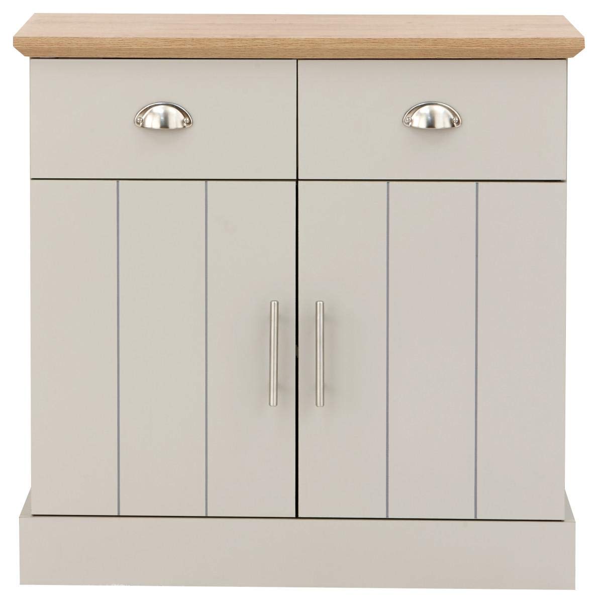 GFW Kendal Compact Sideboard Cabinet Unit With 2 Storage Drawers & Storage Cupboards Contemporary Wooden Sideboards For Living Room
