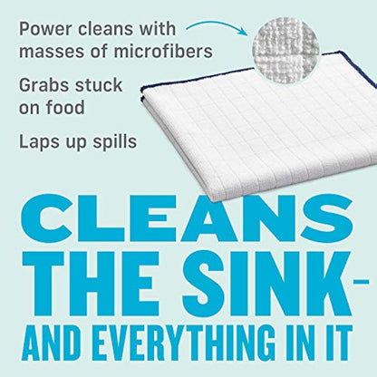 E-Cloth Reusable Paper Towel Replacement Cloth, Premium Microfiber Cleaning Cloths Ideal for Cleaning Up Spills on Countertops, Alternative to Paper Towels, 100 Wash Guarantee, 4 Count