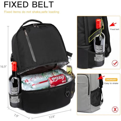 TUGUAN Insulated Cooler Backpack 28L Leakproof Cool Bag Rucksack Double Deck Bottom Thermal Compartment Picnic Backpack for Lunch, Beach, Camping