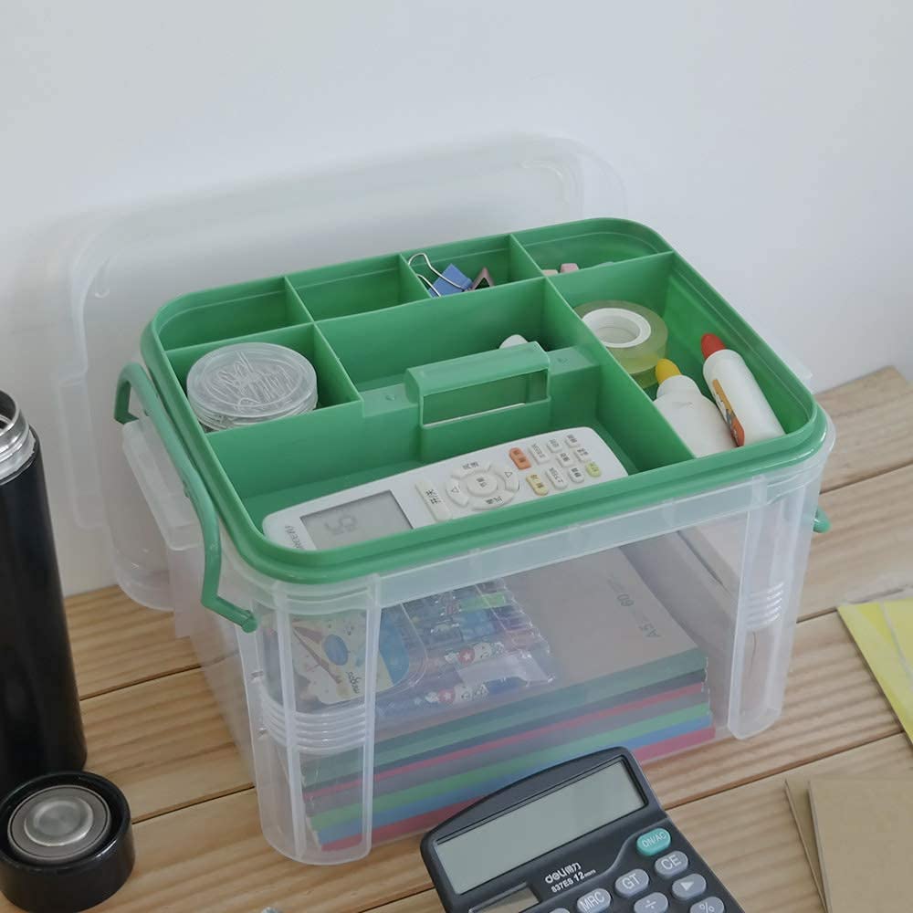 Nesmilers Large Family Empty First Aid Box, Clear Plastic Storage Box