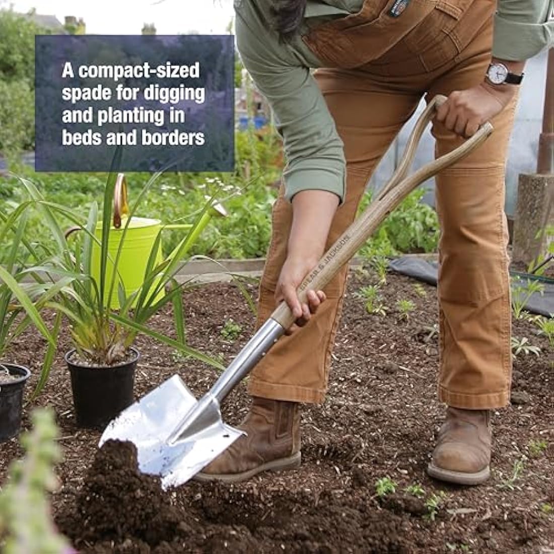 Spear & Jackson 4650PS Traditional Stainless Planting Spade, Brown