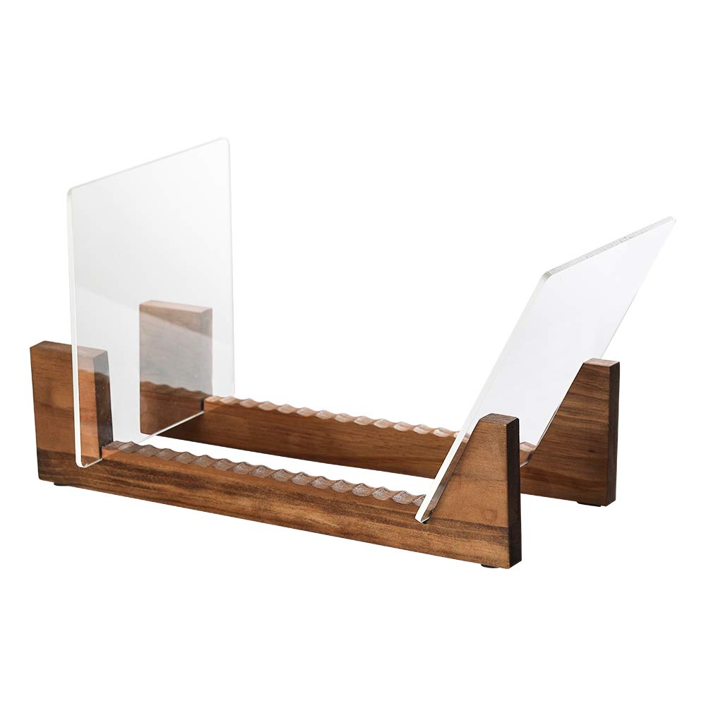 Tincogo Vinyl Record Storage Holder Record Stand Album Storage Display Stand-Store and Holds Up to 50 Albums,DVDs,or CDs-Solid Pine Wood with Crystal