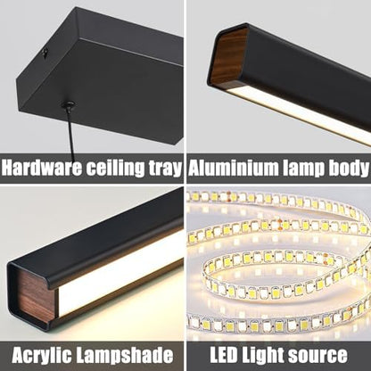 Mikeru 200cm Long Pendant Light, Put Together Kitchen Pendant Lights Over Island Dimmable Pool Table Lights 10% to 100% Dining Table Chandelier with Memory Function for Living Room, Conference Room