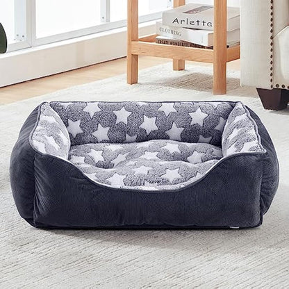 MIXJOY Extra Large Dog Bed(107x76cm), Super Soft Cosy Rectangle Dog Beds, Grey Washable Pet Bed, Good for Golden Retriever, Labrador，German Shepherd，Samoye，Rottweiler