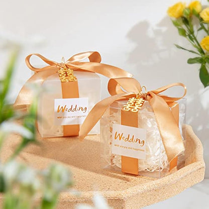 BENECREAT 30PCS 7x7x7cm Clear Cube Wedding Favour Boxes PVC Transparent Cube Gift Boxes for Jewelry Storage Display, Cake, Candy, Chocolate, Balloon