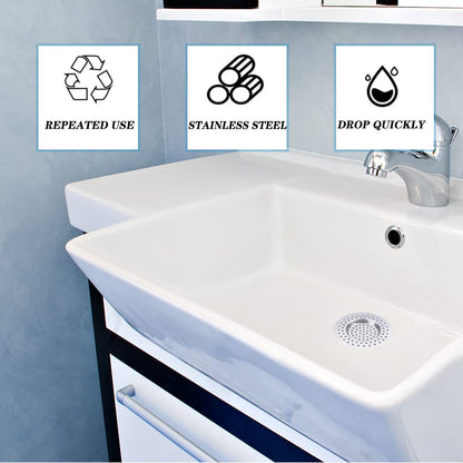 2 Pcs Sink Strainer, Stainless Steel Sink Strainer Plug, Drain Hair Catcher, Protector Shower Drain Cover, Sink Stopper Drain Filter for Kitchen