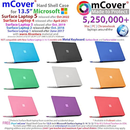 mCover Hard Shell Case Compatible with 13.5-inch Microsoft Surface Laptop 1/2 / 3/4 / 5 Computer with Alcantara Material Keyboard (Not for Metal Keyboard) -Purple