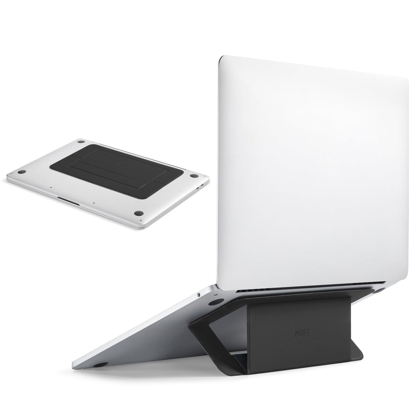 MOFT Laptop Stand for Desk, Adhesive Airflow Laptop Stand with Open Design for Heat Dissipation, 2 Adjustable Viewing Angles