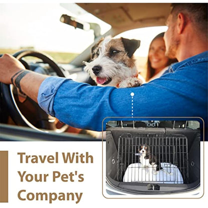 Ellie-Bo Silver Standard XL 42-inch Folding 2-Door Dog Cage/Crate with Metal Tray