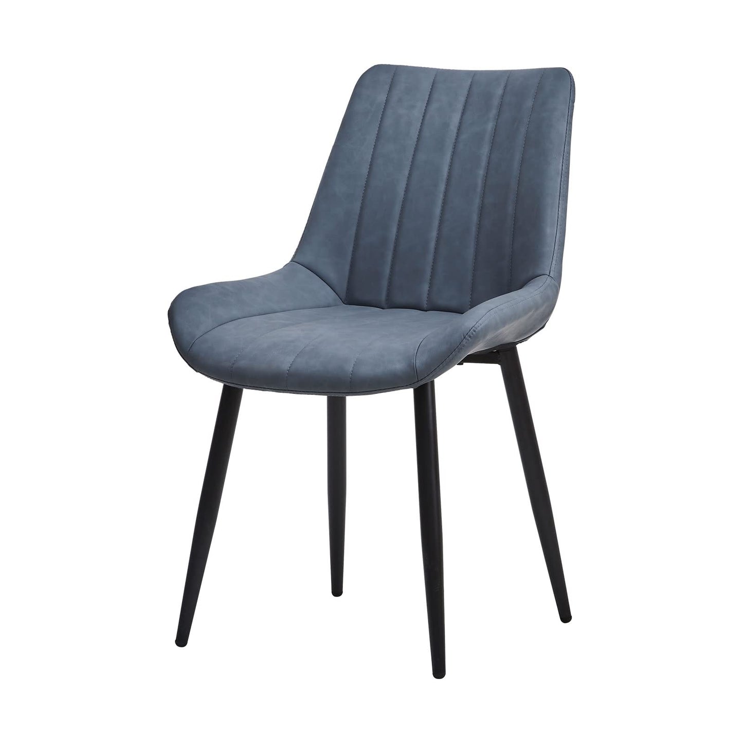 TUKAILAi Dining Chairs Set of 2, Blue Grey Faux Leather Chairs for Kitchen