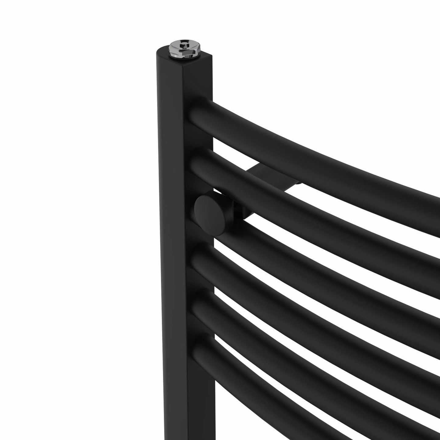 Warmehaus Curved Bathroom Heated Towel Rail Warmer 1800x600mm Black