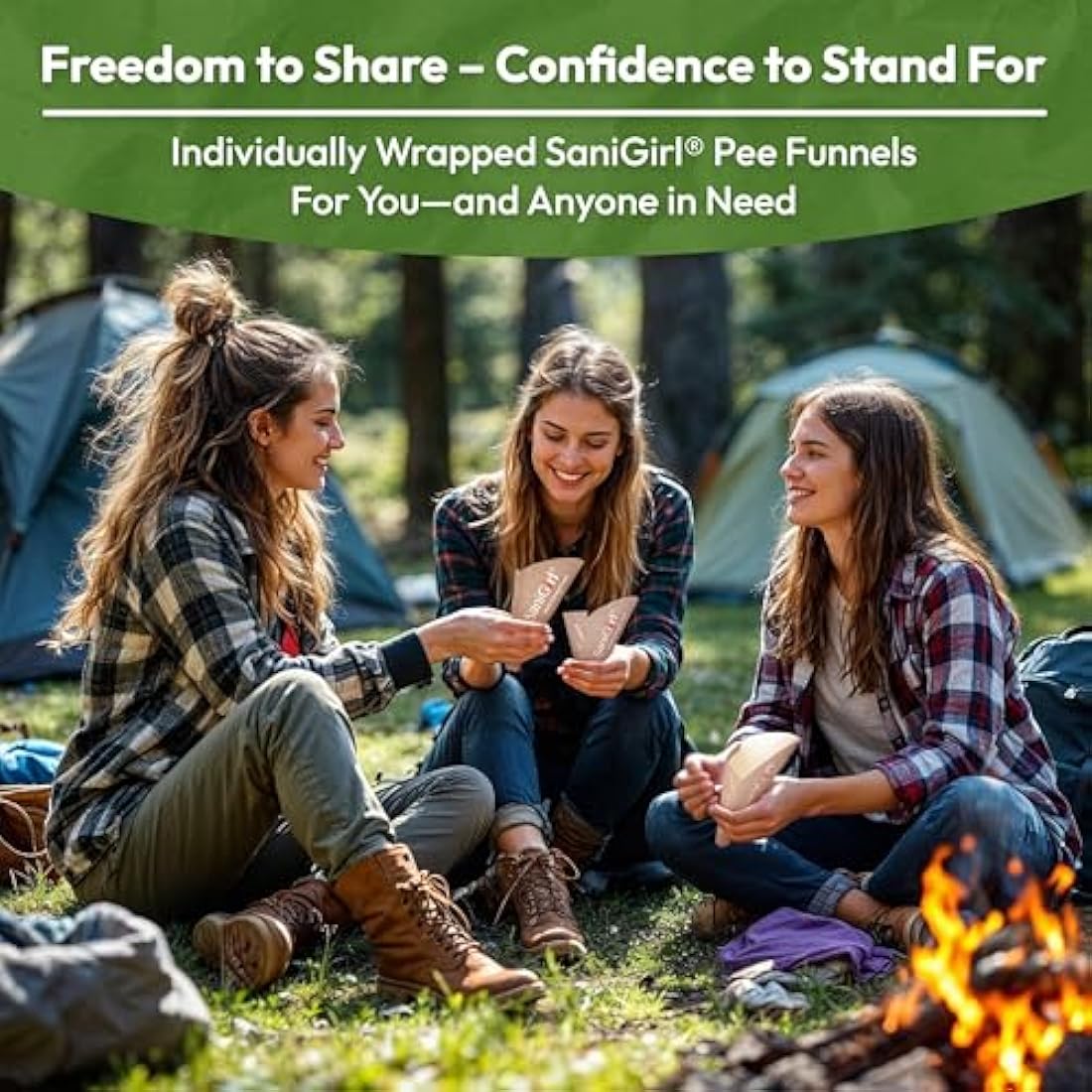 SaniGirl Female Urinal | Female Urination Device | Portable Urinal | Hiking Camping Accessories | Festival and Travel Essentials Women | Disposable She Pee | Wee Standing Up | Female Urinal Funnels