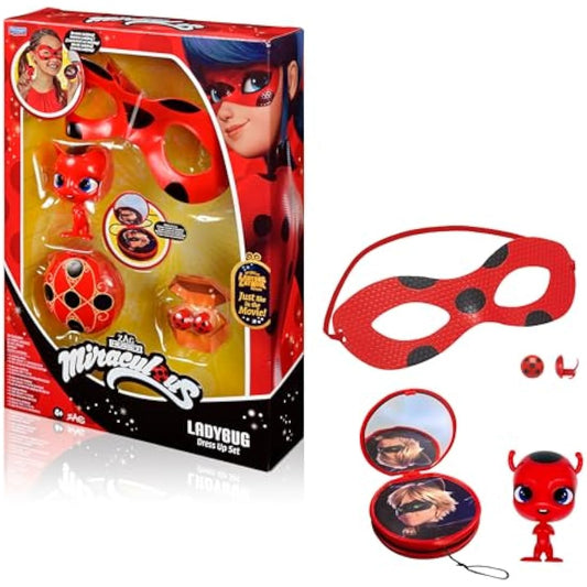 Miraculous: Tales Of Ladybug And Cat Noir Ladybug Role Play Set | Ladybug Kids Fancy Dress Set With Mask And Accessories | Miraculous Ladybug Superhero Costumes For Girls And Boys