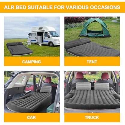 KMZ Air Mattresses Thickened and Double-Sided Flocked SUV Air Mattress Camping Accessories Camping Mattress with 2 Inflatable Pillows Dark Grey