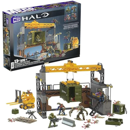 MEGA Halo Infinite Building Toys Set, Floodgate Firefight with 634 Pieces, 4 Micro Action Figures, Poseable Articulation, Accessories, Kids or Adult, HNC59