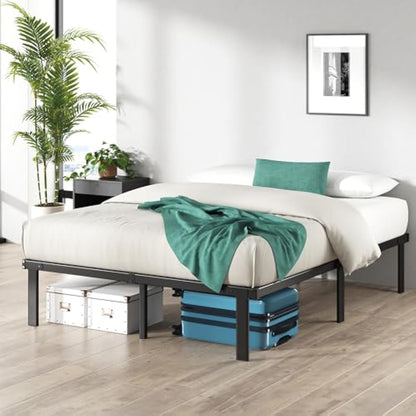 Zinus Caleb Super King Bed frame - Bed 180x200 cm - 36cm Height - Metal bed frame with Underbed storage and steel slat support - Black