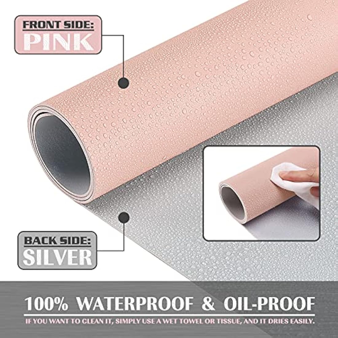 K KNODEL Large Office Leather Desk Mat, Mouse and Keyboard Pad, Computer and Laptop Mat, Desktop Protector and Cover, Writing Pad and Blotter (80x40cm, Pink)
