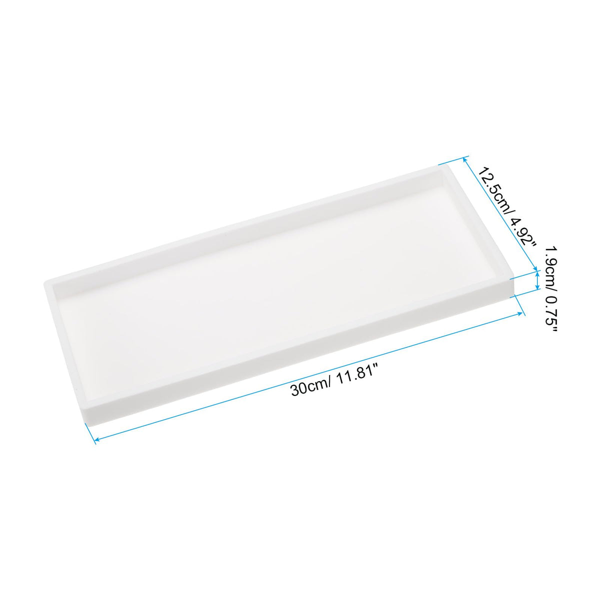PATIKIL Silicone Bathroom Tray, 12" x 5" Soap Dispenser Tray Jewelry Organizer Dish for Restroom, Dresser, Kitchen Sink for Jewelry, Coin, Key