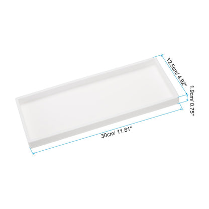 PATIKIL Silicone Bathroom Tray, 12" x 5" Soap Dispenser Tray Jewelry Organizer Dish for Restroom, Dresser, Kitchen Sink for Jewelry, Coin, Key