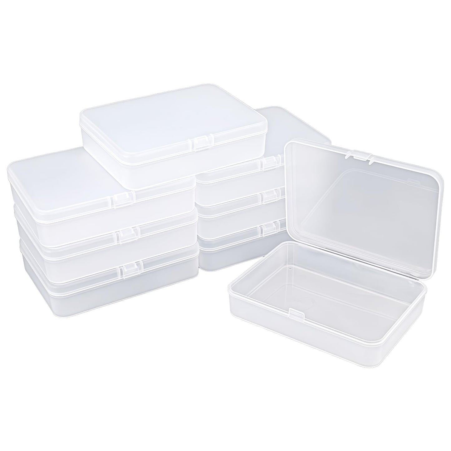 Goodma 8 Pieces Frosted Rectangular Plastic Storage Boxes