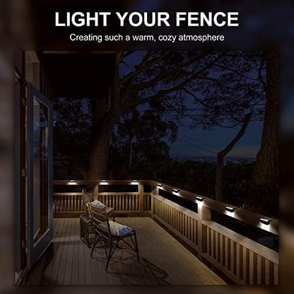 Solpex Solar Step Lights 16 Pack, Solar Outdoor Lights for Fence, IP65 Waterproof Solar Powered Outdoor LED Lights for Deck Porch Stair Yard Garden Patio Pool Decorations (Black, White)