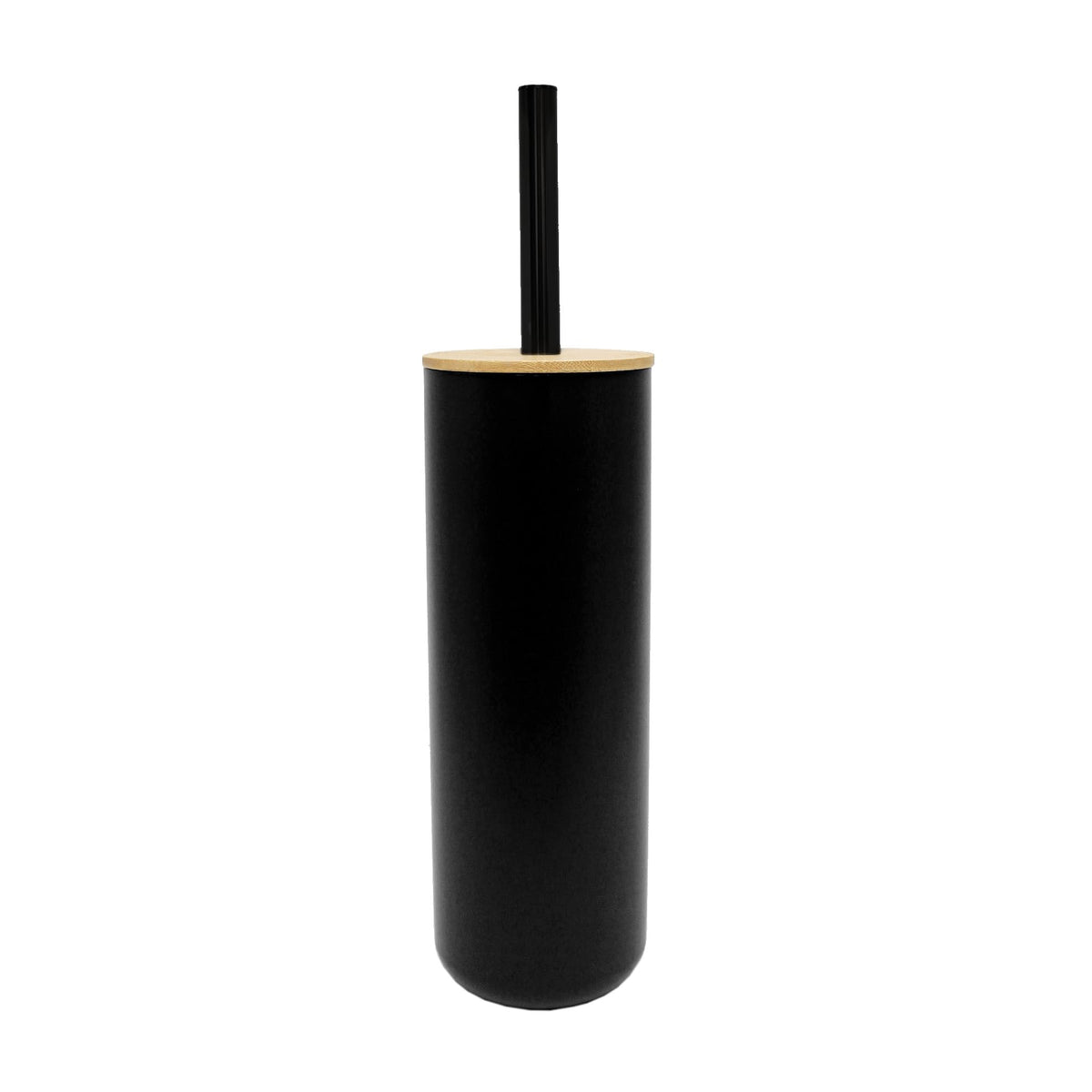 douceur d'intérieur, Toilet Brush Diameter 9.2 x 37 cm Smart Black, Polystyrene and Bamboo