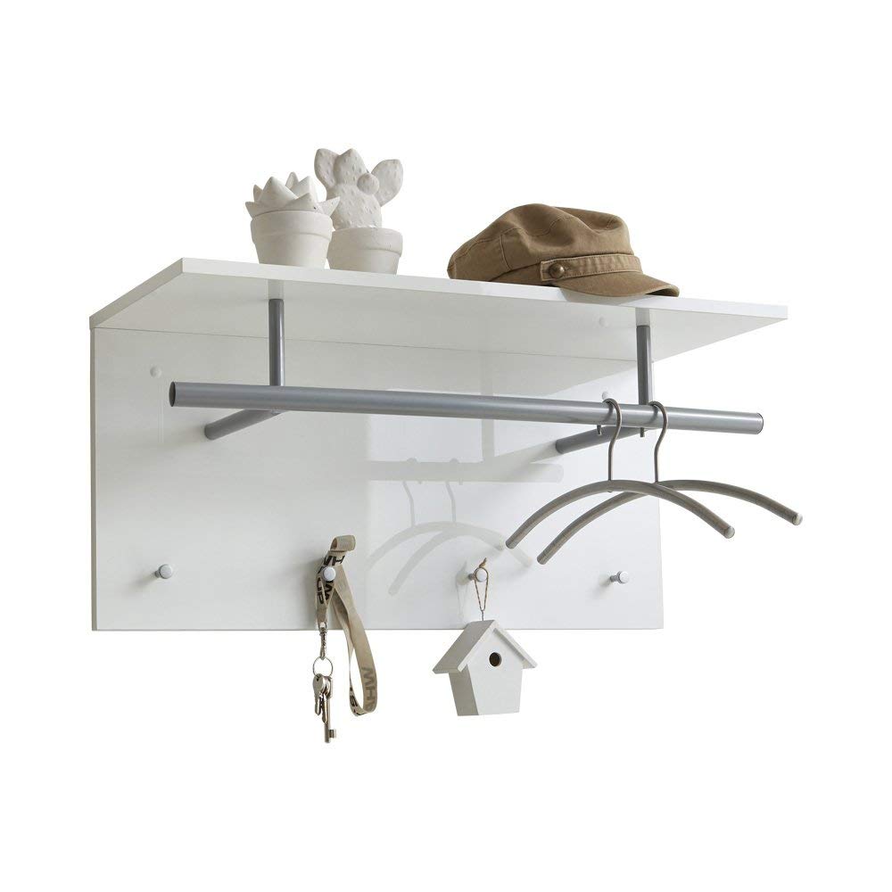FMD "SPOT UP Wall Mounted Wardrobe, Wood, High Gloss White