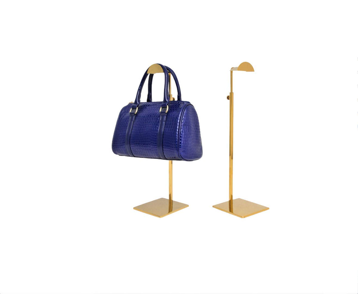 2 Pack Gold Purses Single Hook Handbag Rack Adjustable Height Display Stand Rack Large arc