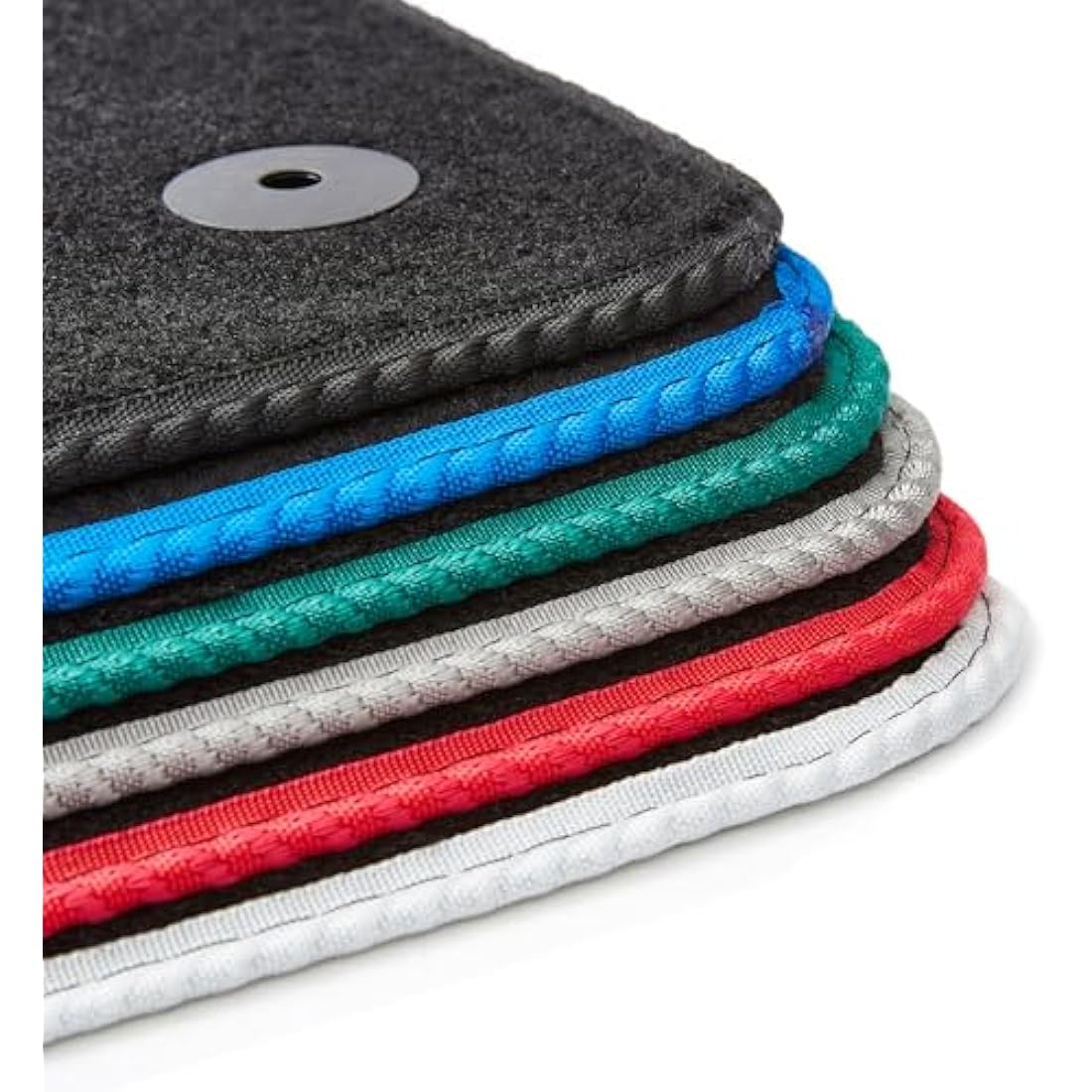 GCM - Car Floor Mats for MG Motors UK MG ZS [Auto] 2017 To 2022 Full Coverage Floor Protection - Anti Slip & Fit Car Mat with Clips Easy to Clean Car Carpet for All-Weather- Blue Edging, Carpet