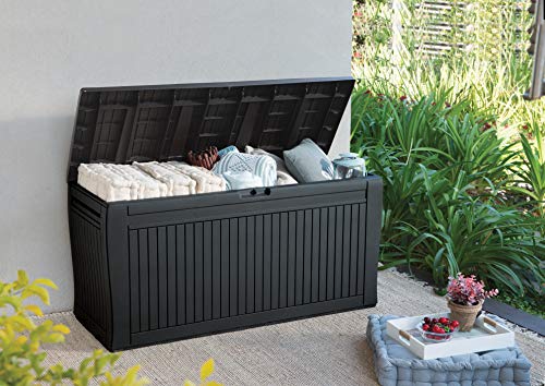 Keter Comfy Storage Box 270 L, Graphite Color, 116.7 x 54.6 x 8.6 cm