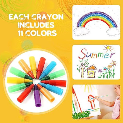 Vicloon Swop Point Colours, 30PCS Rainbow Point Crayons, 11 x Stacking Pencil Crayons For Kids