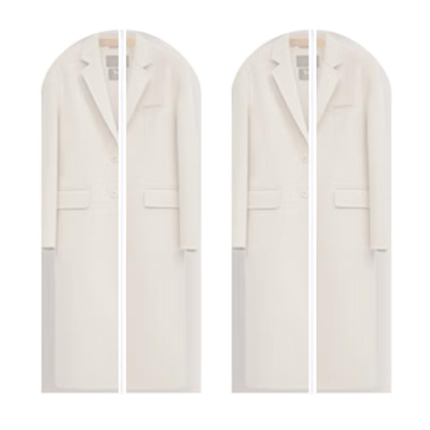 YMWALK 2-Pack Breathable Garment Bags, Long Suit Covers, Dustproof and Waterproof Storage with Zipper, Ideal for Suit, Coat, and Dress Protection
