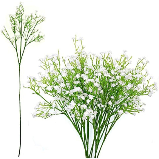 JZK 9 x Stems 27 branches of white baby’s breath artificial flowers fake gypsophila flower bouquets wedding decorations table centerpiece decor