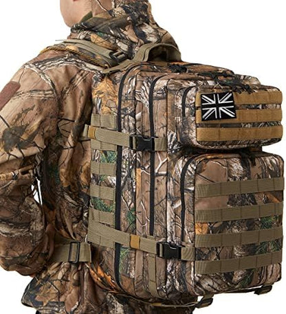 QT&QY 45L Military Tactical Backpacks Molle Army Assault Pack 3 Day Bug Out Bag Hiking Treeking Camouflage Hunting Rucksack