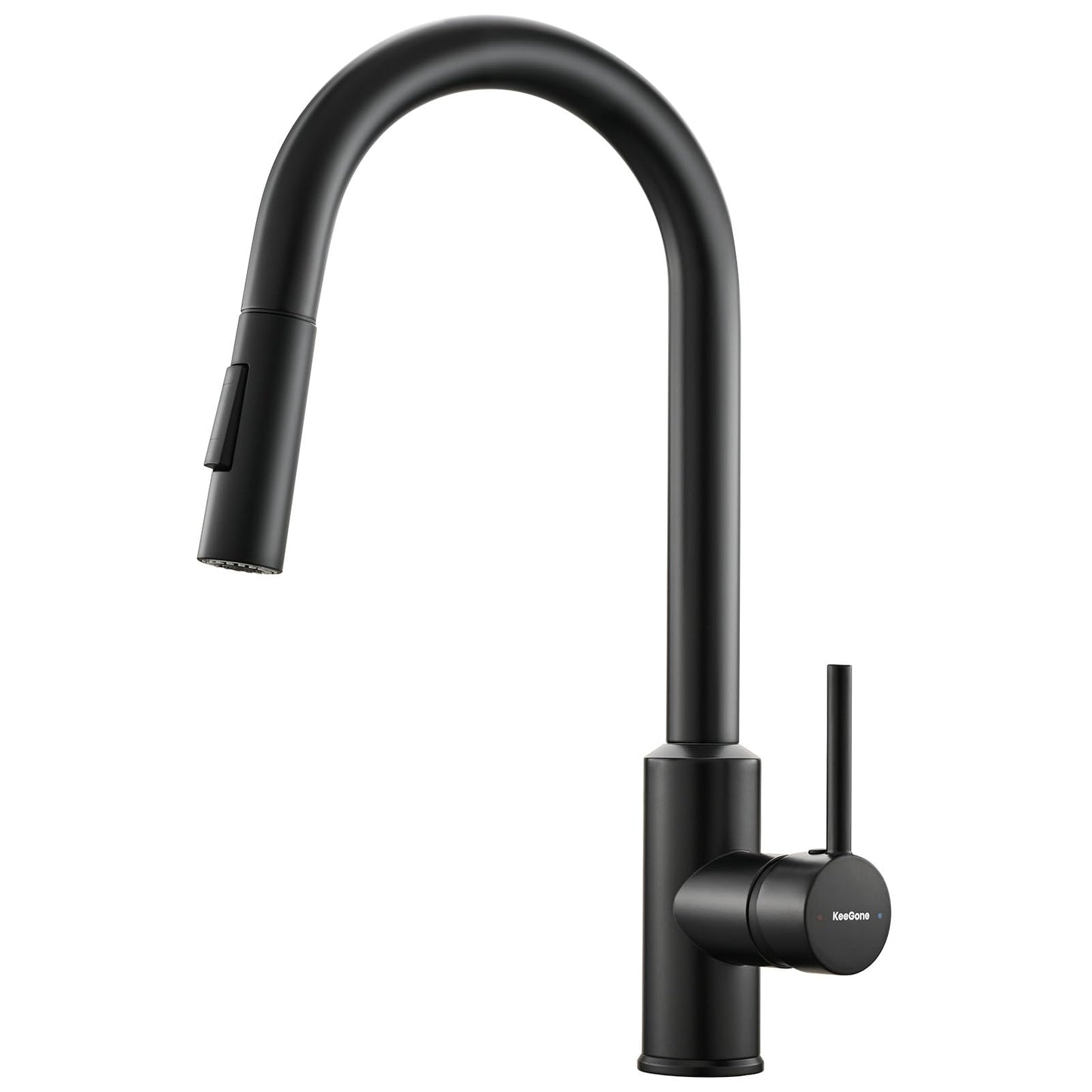 KeeGone Kitchen Mixer tap with Pull-Out Spray, Pull Down Kitchen Sink Mixer Taps Faucet High Arc 360? swivelling Two Modes Stainless Steel Black