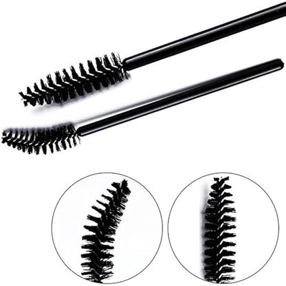 G2PLUS 100 PCS Black Eyelash Brushes Spoolies - Eyebrow Spoolie Brushes -Disposable Mascara Wands - Eyelash Extension Brushes for Extensions