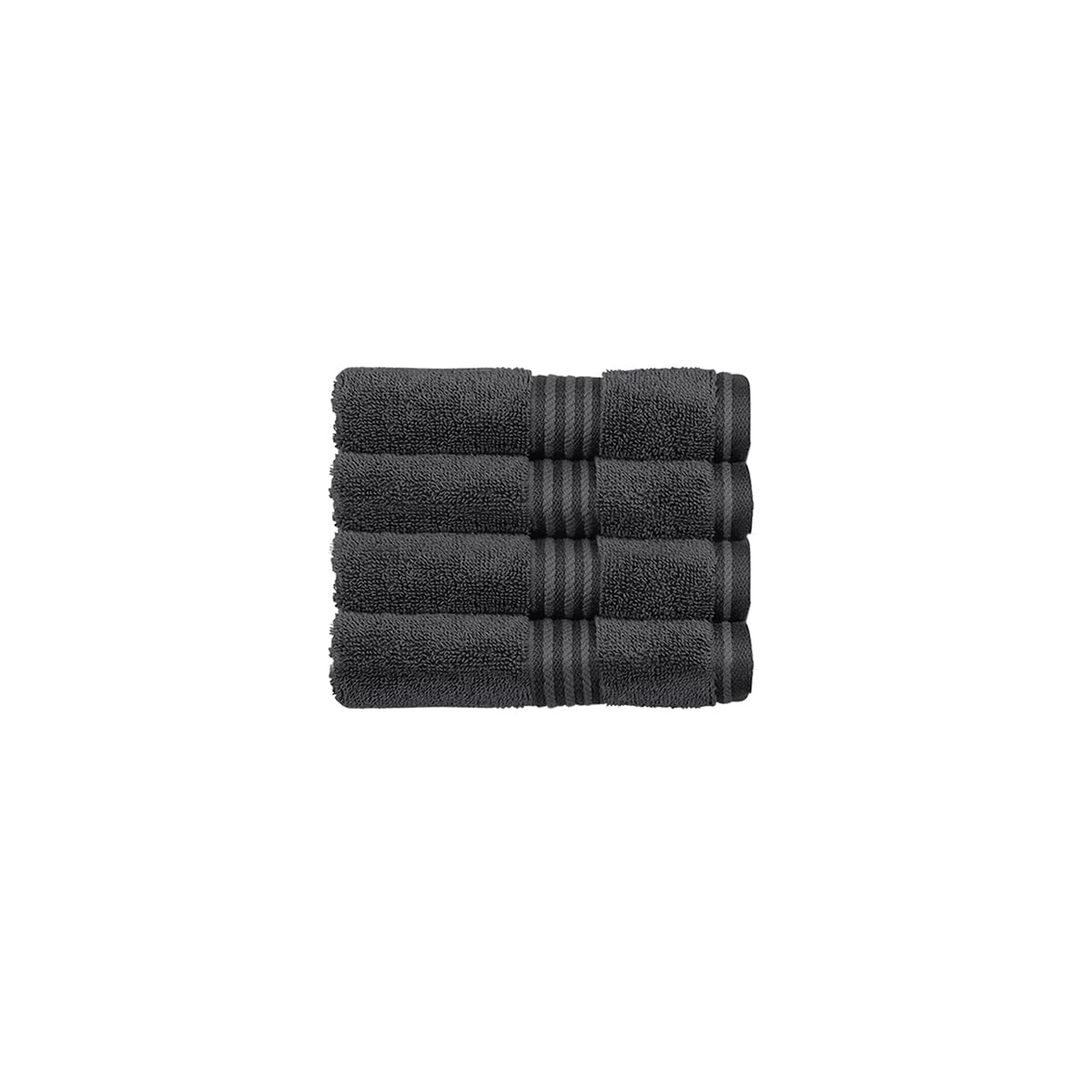 Christy Supreme Hygro 4 Face Cloths Set | Graphite Dark Grey | 100% Luxury Supima Cotton | Ultra Soft | Super Absorbent | 650GSM