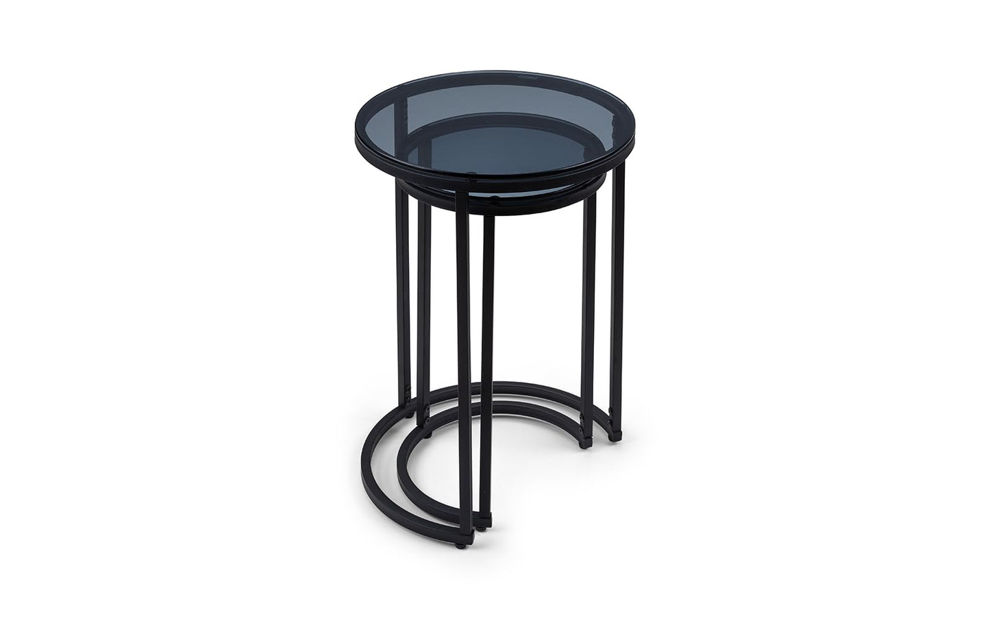 Julian Bowen Chicago Nest of Tables, Set of 2, Smoked Glass - H55 x W40cm