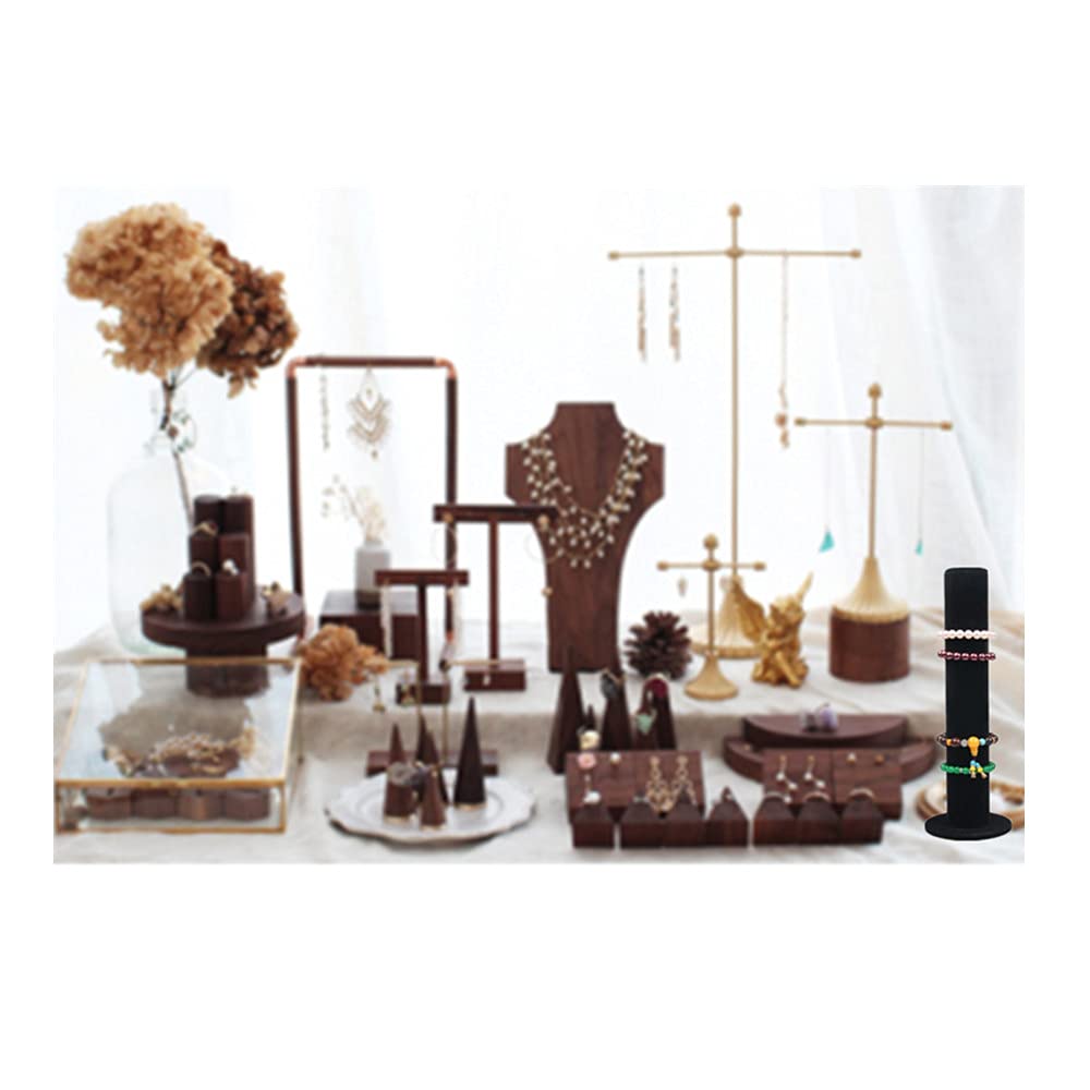Loopunk Jewellery Stand, Tower for Jewellery, Bracelets, Hair Bands, Bangle Holder, T-Bar Shape (Black Velvet)