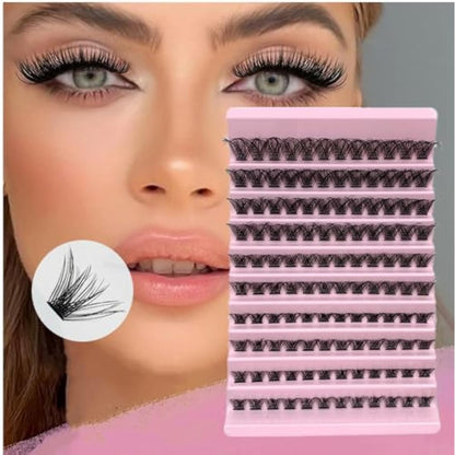 Lash Clusters, 120Pcs DIY Individual Eyelash Extenisons Natural Look D Curl Cluster eyelashes 8-16MM Reusable Individuals DIY at Home (#01)
