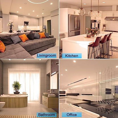 LED Recessed Ceiling Lights Ultra Slim 10W LED Downlights for Ceiling, 3000K Warm White, 125mm Hole Size, 960LM, IP44 Round Spotlights for Bathroom Kitchen Living Room, 10 Pack