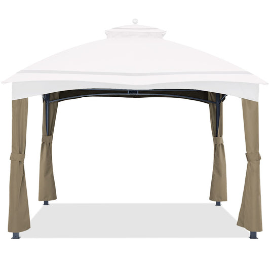 ABCCANOPY Replacement Corner Curtains for Lowe's Allen Roth 10X12 Gazebo #GF-12S004B-1 (Khaki)