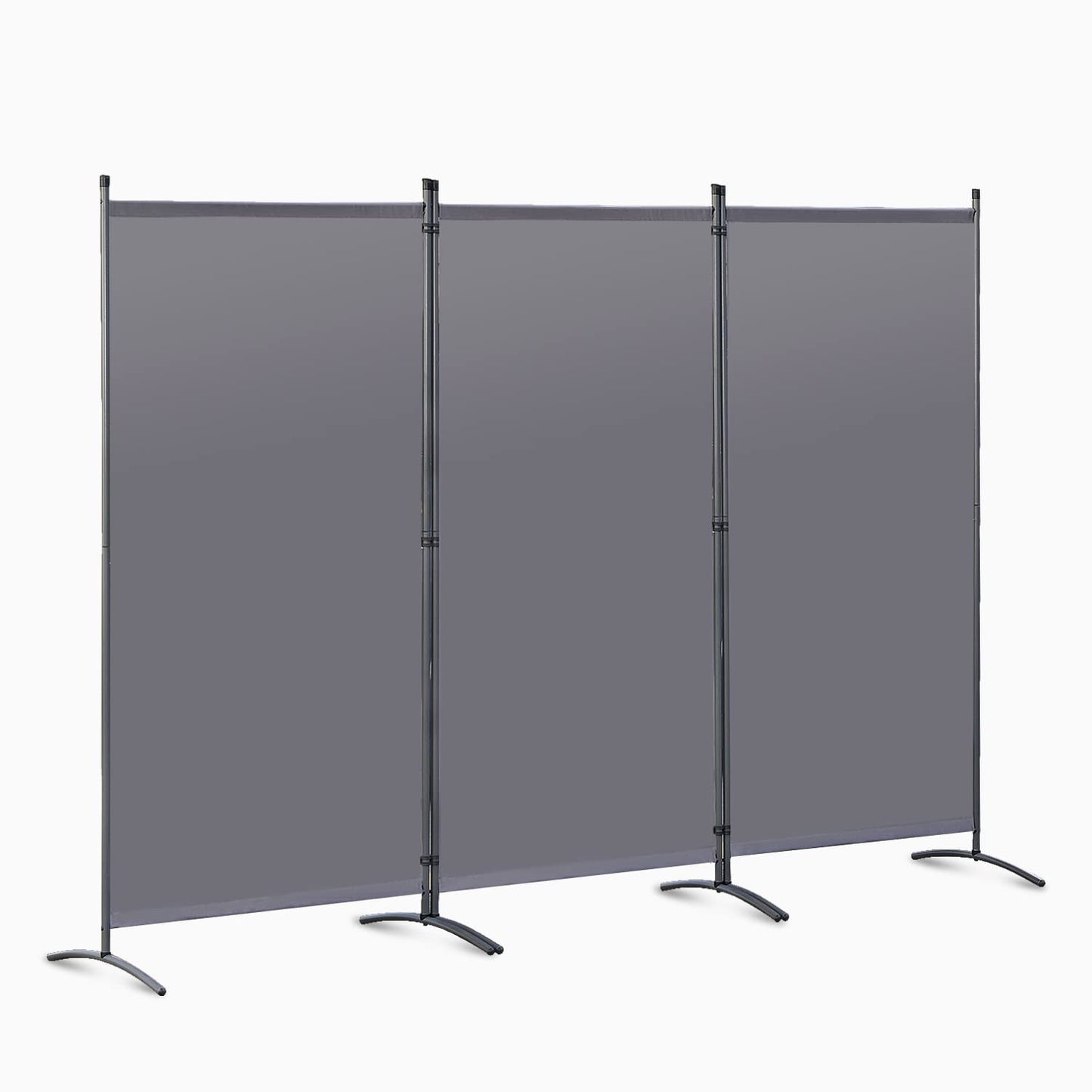 Angel Living 3 Panels Folding Room Divider | Privacy Screen with Polyester Fabric & Sturdy Iron Frame | Freestanding Partition for Office, Bedroom